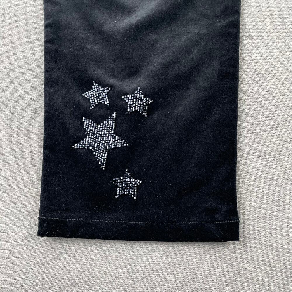 Anthropologie Pilcro The Wanderer Star Embellished Velvet Pants 26 Black Beaded - Picture 16 of 16